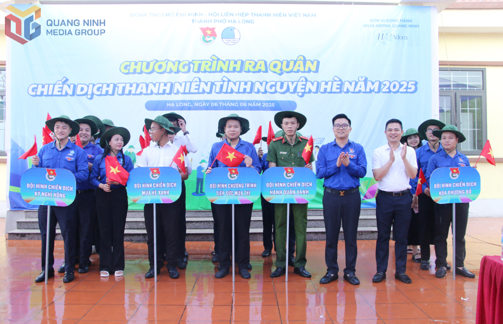 Thành Đoàn Hạ Long thực hiện nghi thức ra quân chiến dịch Thanh niên tình nguyện hè năm 2025 và ra mắt 5 đội hình tình nguyện.