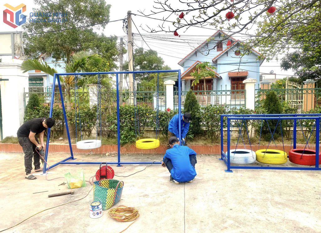 Thị Đoàn Quảng Yên tiếp tục nhân rộng mô hình “Xây dựng khu vui chơi bằng vật liệu tái chế”.