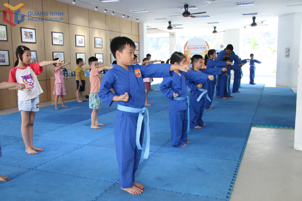 Các em thiếu nhi tham gia lớp võ tại Cung Văn hóa Thanh thiếu nhi tỉnh.