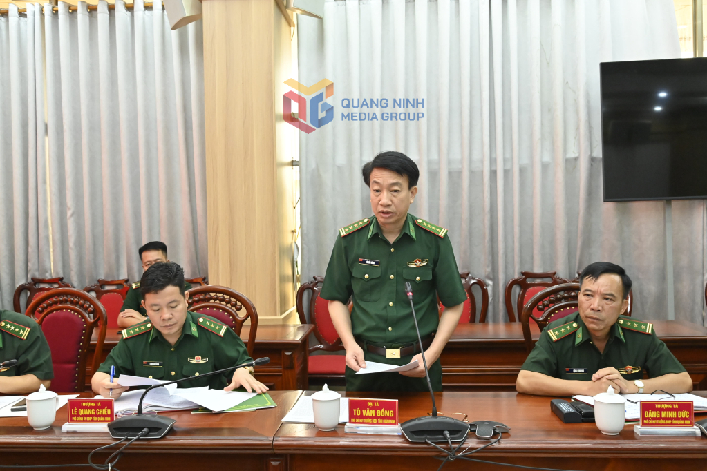 Đại tá Tô Văn Đồng, Phó chỉ huy trưởng nghiệp vụ, BĐBP tỉnh Quảng Ninh báo cáo quá trình thực hiện vụ án. 