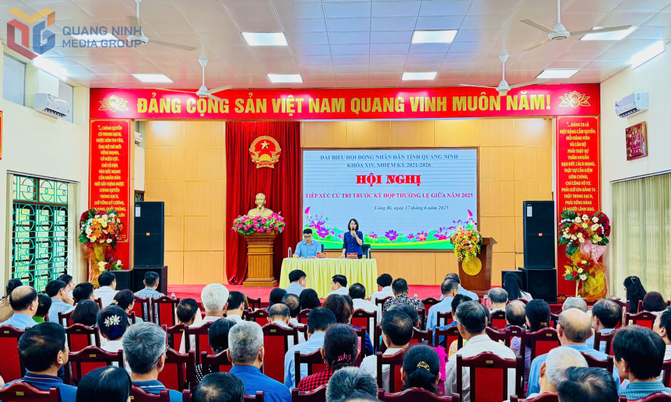 Quang cảnh hội nghị tiếp xúc cử tri.