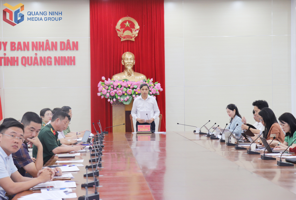 Đồng chí Vũ Văn Diện, Phó Chủ tịch Thường trực UBND tỉnh phát biểu tại hội nghị.