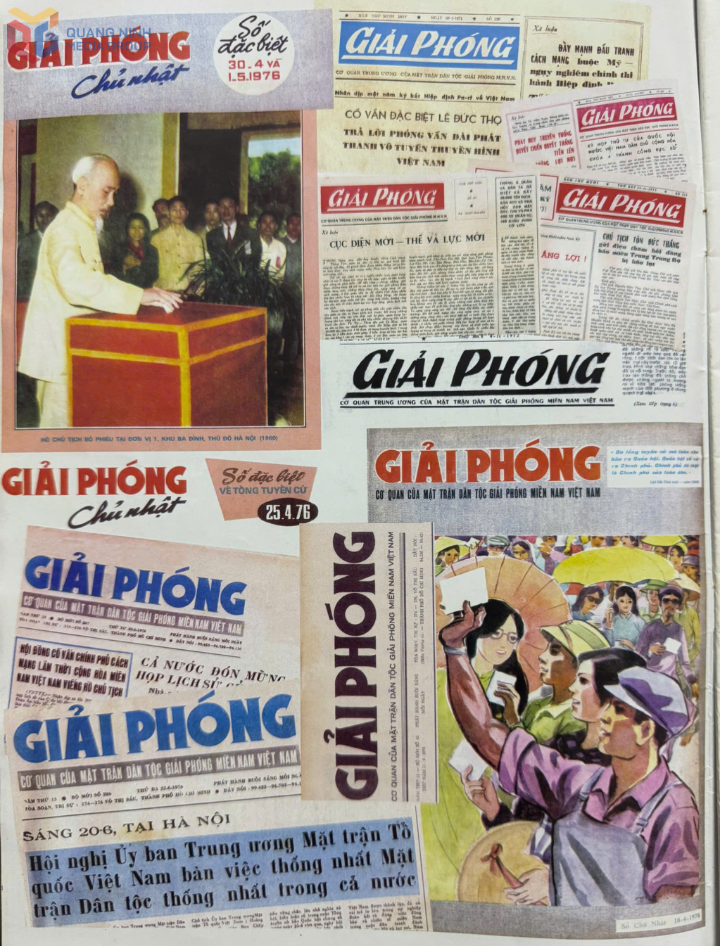 Một số tờ báo Giải Phóng còn lưu giữ được.