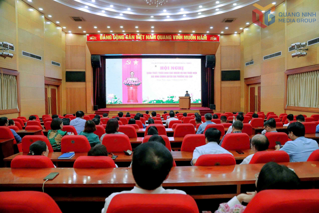 UBND thành phố Đông Triều tổ chức Hội nghị quán triệt, triển khai các nhiệm vụ trong thực hiện mô hình chính quyền địa phương 2 cấp.