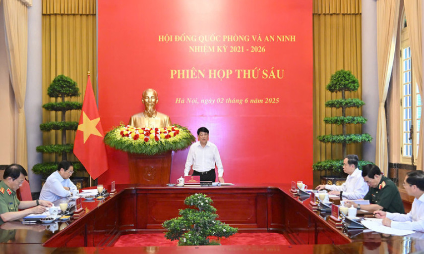 Chủ tịch nước Lương Cường chủ trì phiên họp thứ sáu Hội đồng Quốc phòng và An ninh