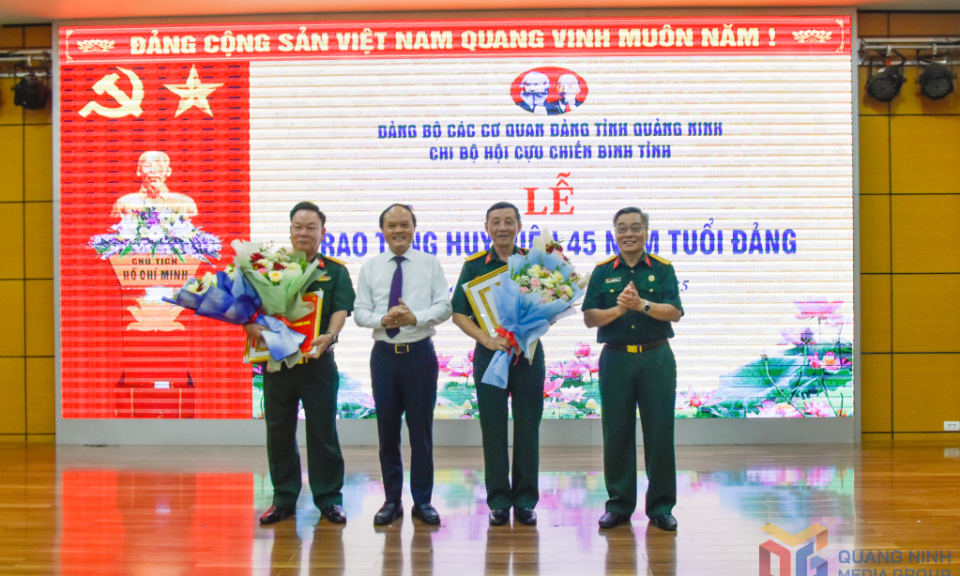 Chi bộ cơ quan Hội CCB tỉnh trao tặng Huy hiệu 45 năm tuổi Đảng