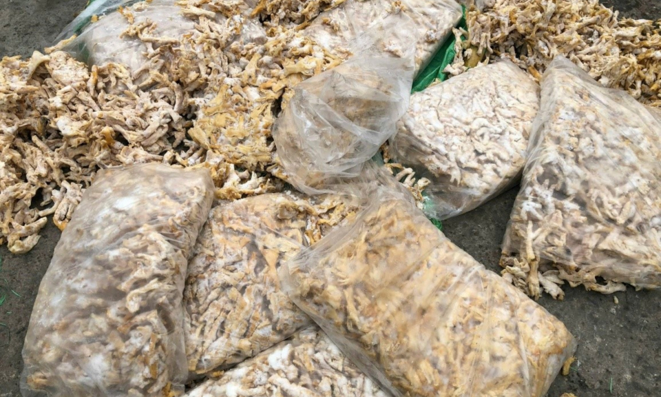 Hơn 1 tấn chân gà, trứng gà non "bẩn" bị phát hiện, bắt giữ tại Móng Cái