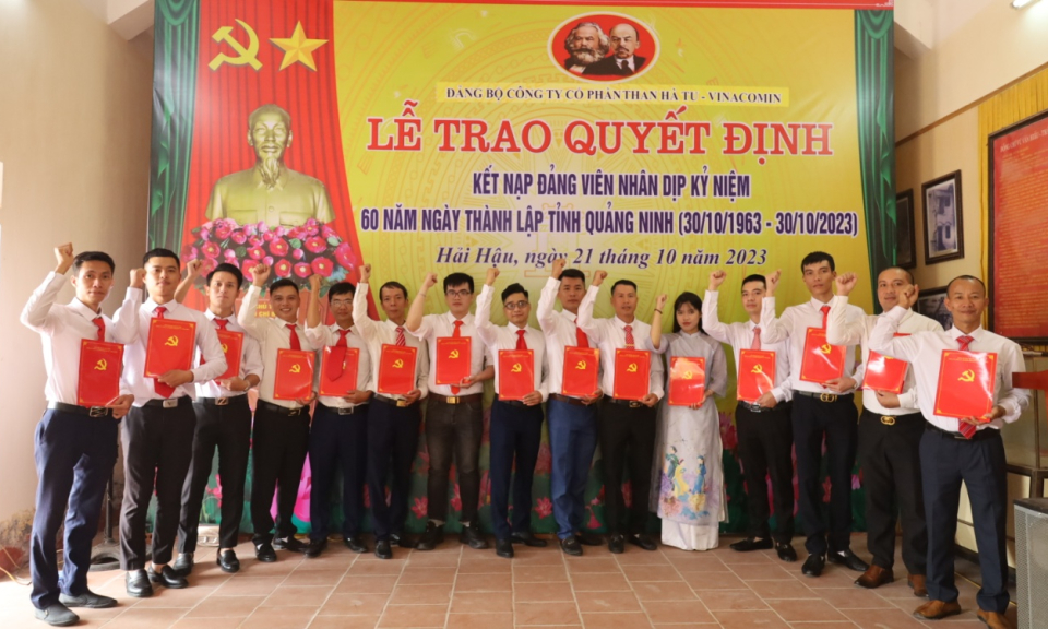 Đảng bộ Công ty Than Hà Tu: Xây dựng tổ chức Đảng vững mạnh, phát triển đảng viên chất lượng