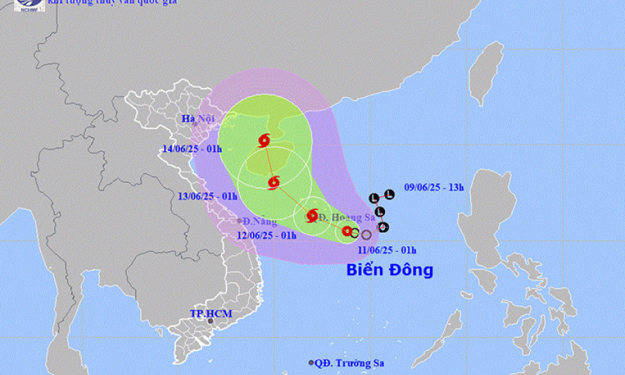 Thời tiết ngày 11/6: Áp thấp nhiệt đới mạnh lên thành bão, mưa lớn ở Trung Bộ và Tây Nguyên