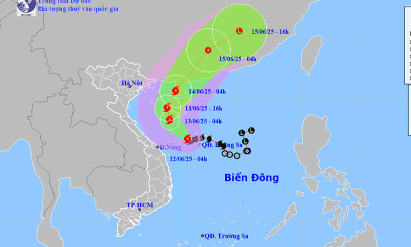 Thời tiết ngày 12/6: Bão số 1 mạnh lên cấp 10, giật cấp 13
