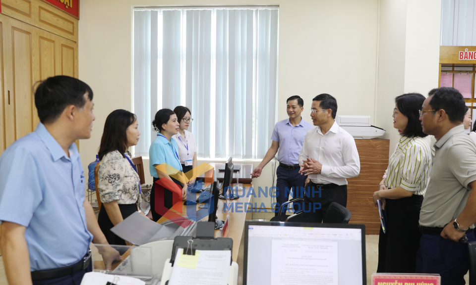 Chủ tịch UBND tỉnh Phạm Đức Ấn kiểm tra công tác chuẩn bị vận hành chính quyền địa phương 2 cấp, tháng 6-2025