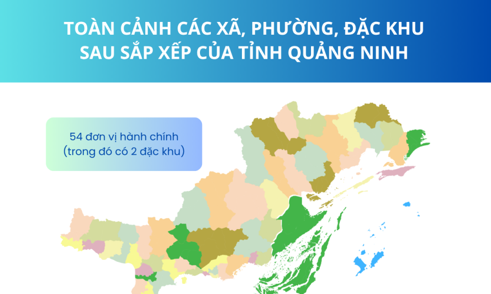 Toàn cảnh các xã, phường, đặc khu sau sắp xếp của tỉnh Quảng Ninh