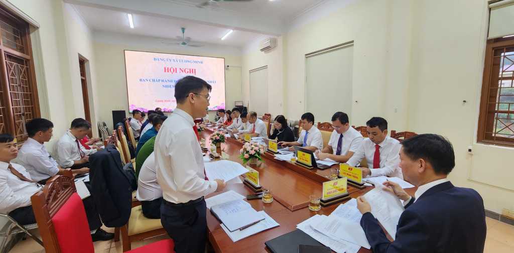 Hội nghị Ban Chấp hành Đảng bộ xã Lương Minh lần thứ nhất.