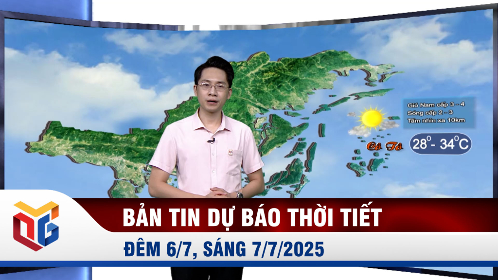 Bản tin dự báo thời tiết đêm 6/7, ngày 7/7/2025