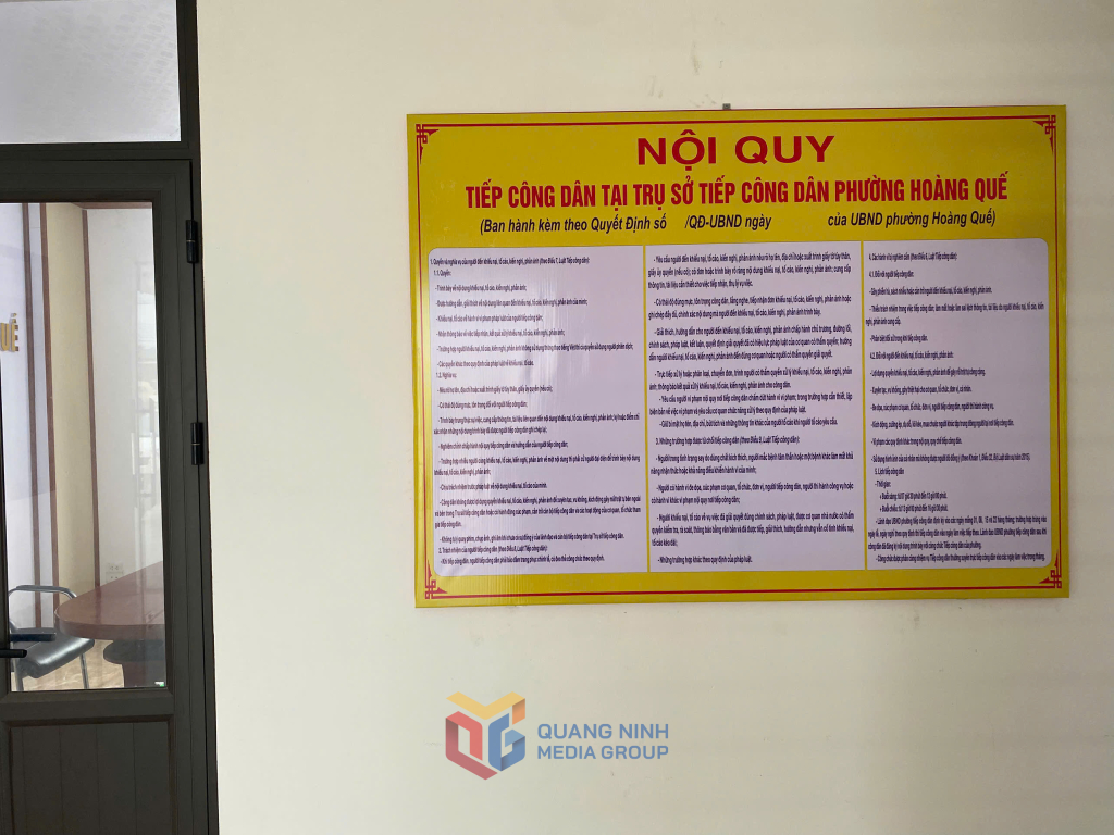 Phường Hoàng Quế niêm yết công khai Nội quy Tiếp công dân.