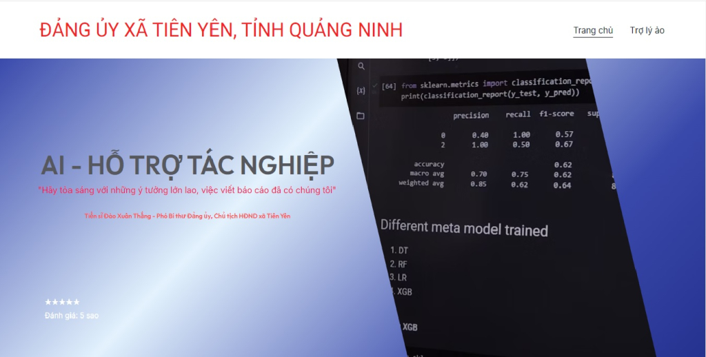 Đảng ủy xã Tiên Yên triển khai trợ lý ảo trên trên điện tử xatienyen.org để tạo điều kiện cho cán bộ, đảng viên, nhân dân hỏi đáp về văn kiện đại...