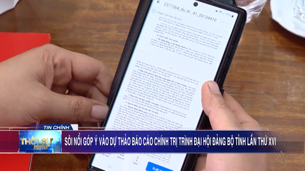 Sôi nổi góp ý vào dự thảo báo cáo chính trị trình Đại hội Đảng bộ tỉnh lần thứ XVI