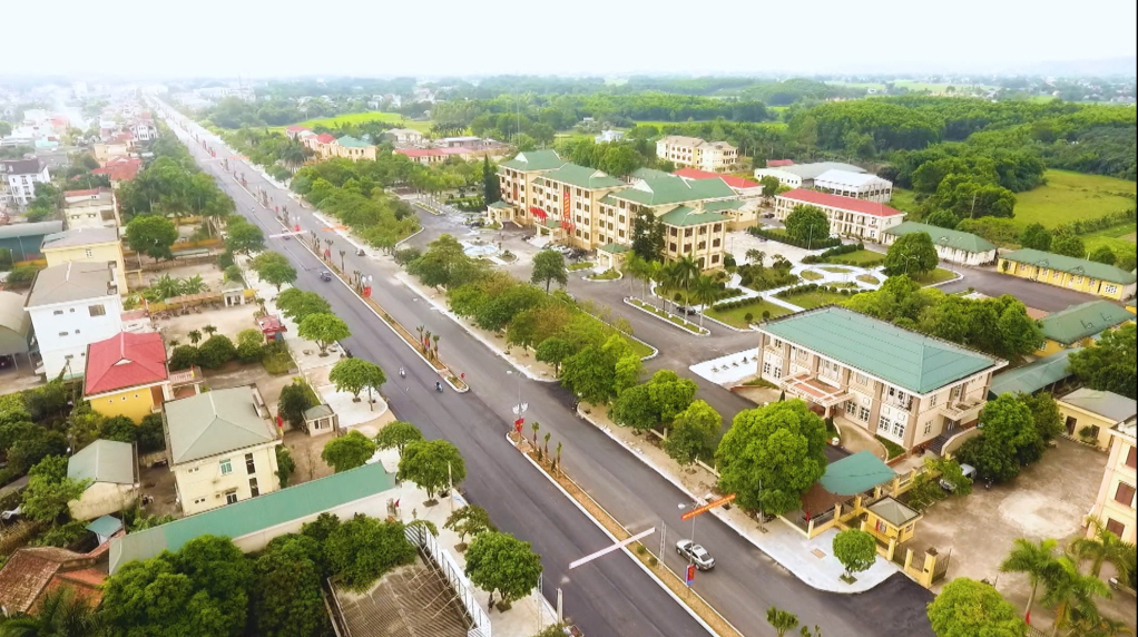 Khu vực trung tâm xã Đầm Hà sau khi sắp xếp lại.