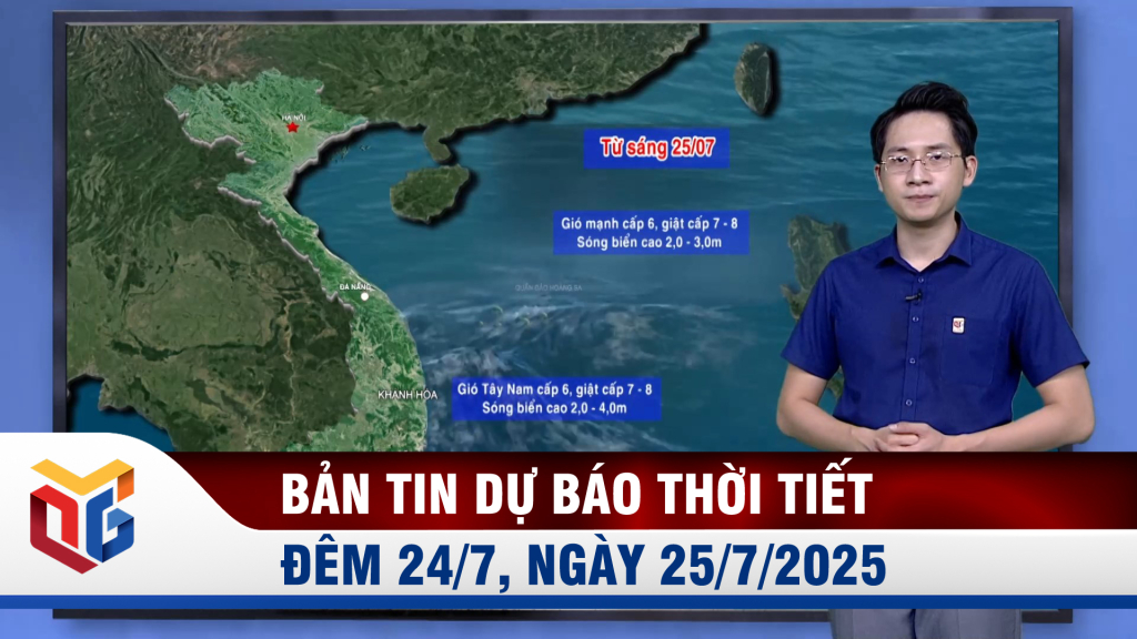 Dự báo thời tiết đêm 24, ngày 25/7/2025