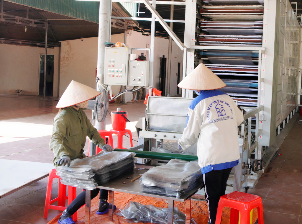 Công ty CP Thương mại và Dịch vụ Bình Liêu đã đầu tư thêm hệ thống máy tráng sấy dẻo và lò hơi