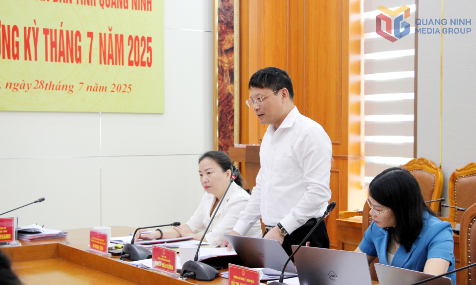 Đồng chí Nghiêm Xuân Cường, Phó Chủ tịch HĐND tỉnh, phát biểu tại phiên họp.