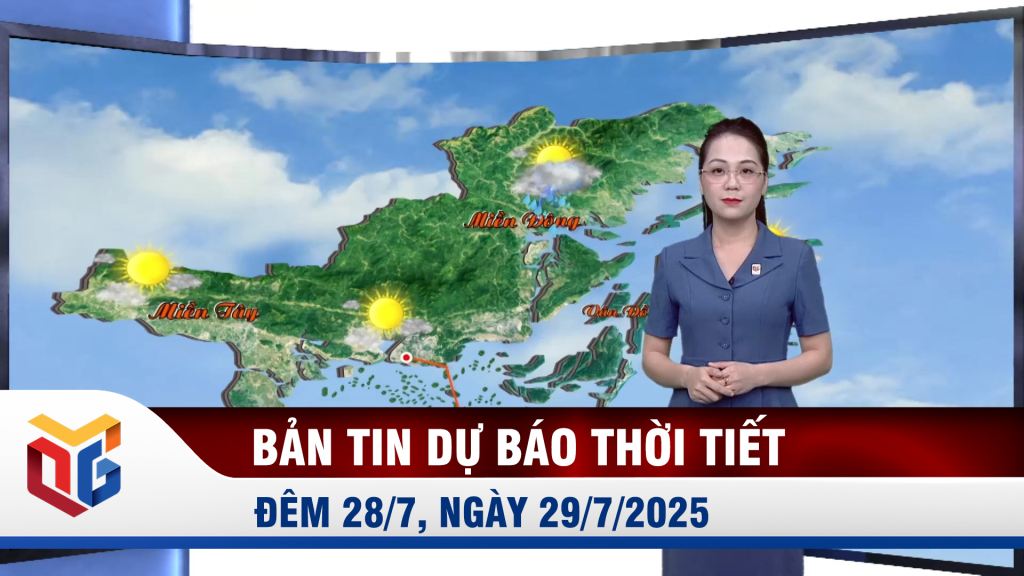 Dự báo thời tiết đêm 28, ngày 29/7/2025