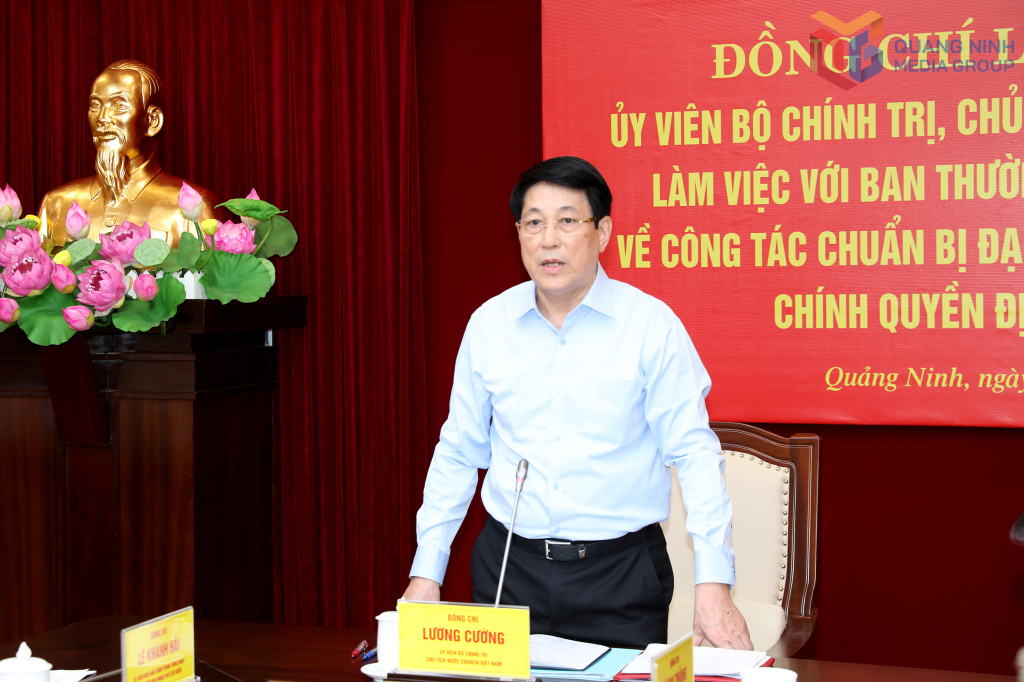 Chủ tịch nước Lương Cường, phát biểu chỉ đạo tại hội nghị.