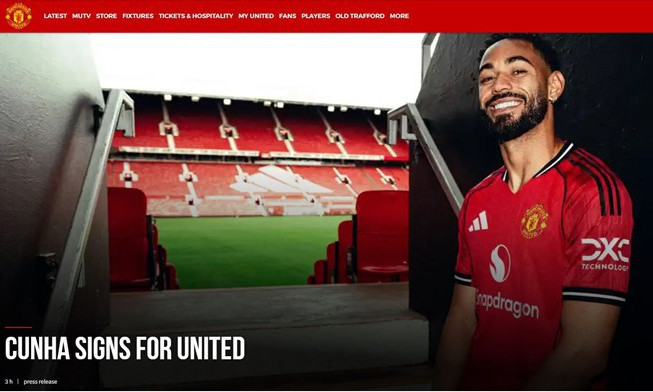 Matheus Cunha mang áo số 10 ở Man United