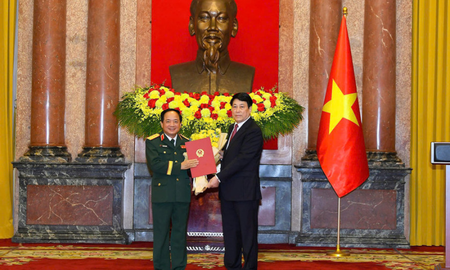 Chủ tịch nước Lương Cường chủ trì lễ trao quyết định thăng quân hàm, cấp bậc hàm Đại tướng, Thượng tướng