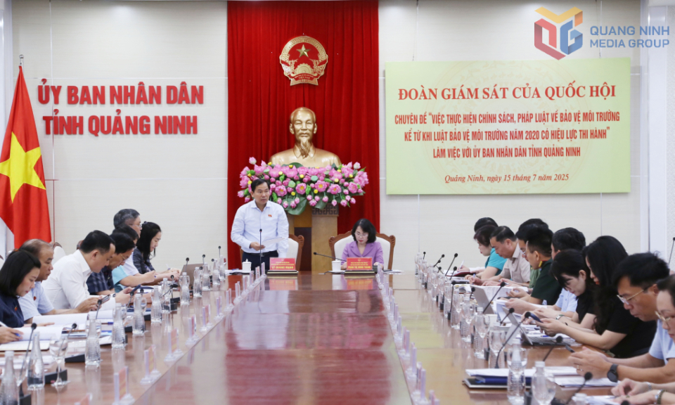 Đoàn giám sát của Quốc hội giám sát công tác bảo vệ môi trường tại Quảng Ninh