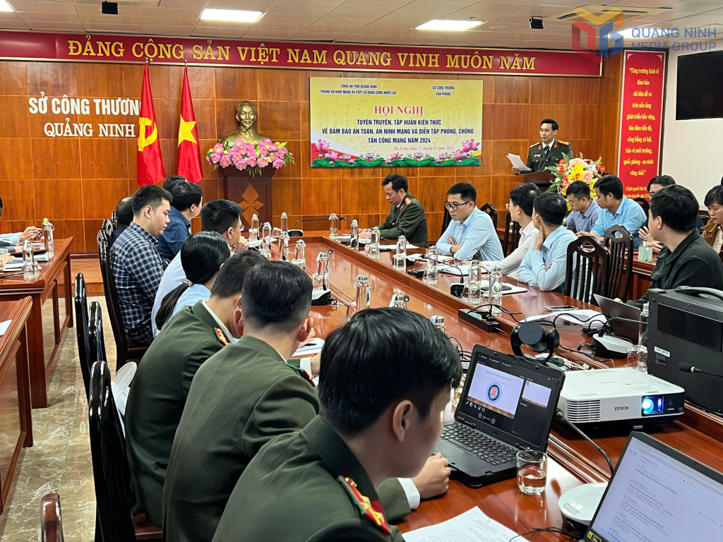 Sở Công Thương phối hợi với Công an tỉnh diễn tập thực chiến về đảm bảo an ninh mạng.tổ chức diễn tập thực chiến về đảm bảo an ninh mạng.