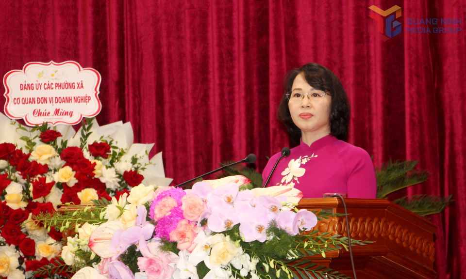 Đồng chí Trịnh Thị Minh Thanh, Phó Bí thư Thường trực Tỉnh ủy, Chủ tịch HĐND tỉnh, phát biểu chỉ đạo đại hội.