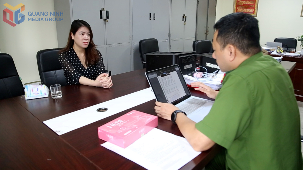 Đối tượng Đinh Thiên Lý tại cơ quan Công an.