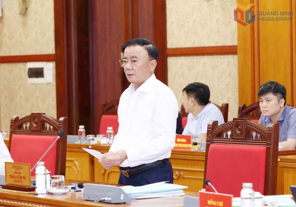 Đồng chí Trần Cẩm Tú, Ủy viên Bộ Chính trị, Thường trực Ban Bí thư kết luận buổi làm việc.