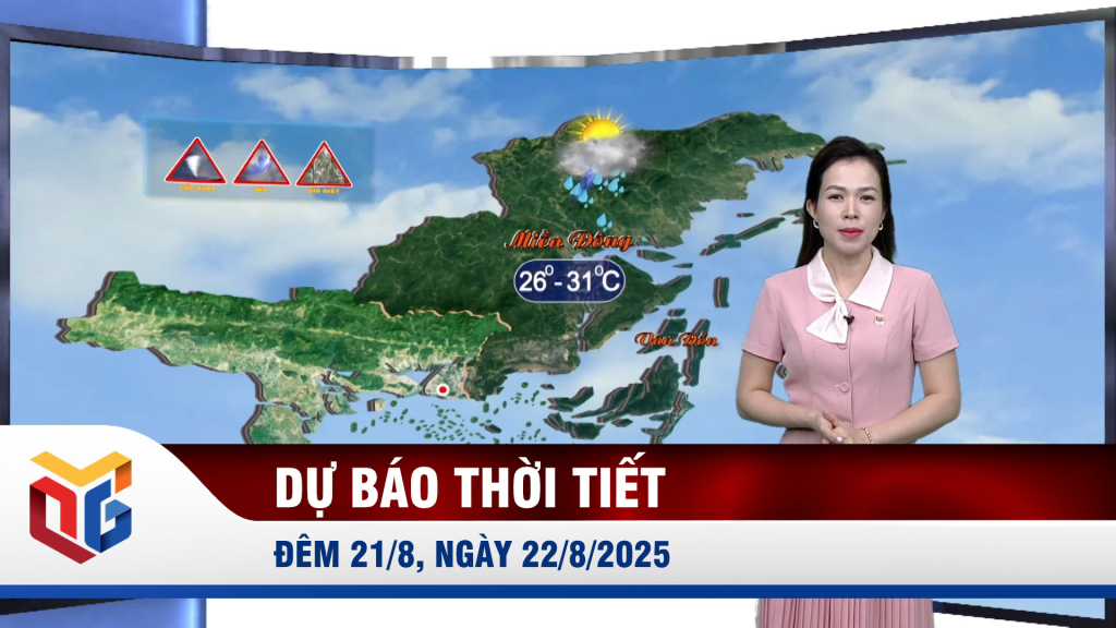 Dự báo thời tiết đêm 21, ngày 22/8/2025