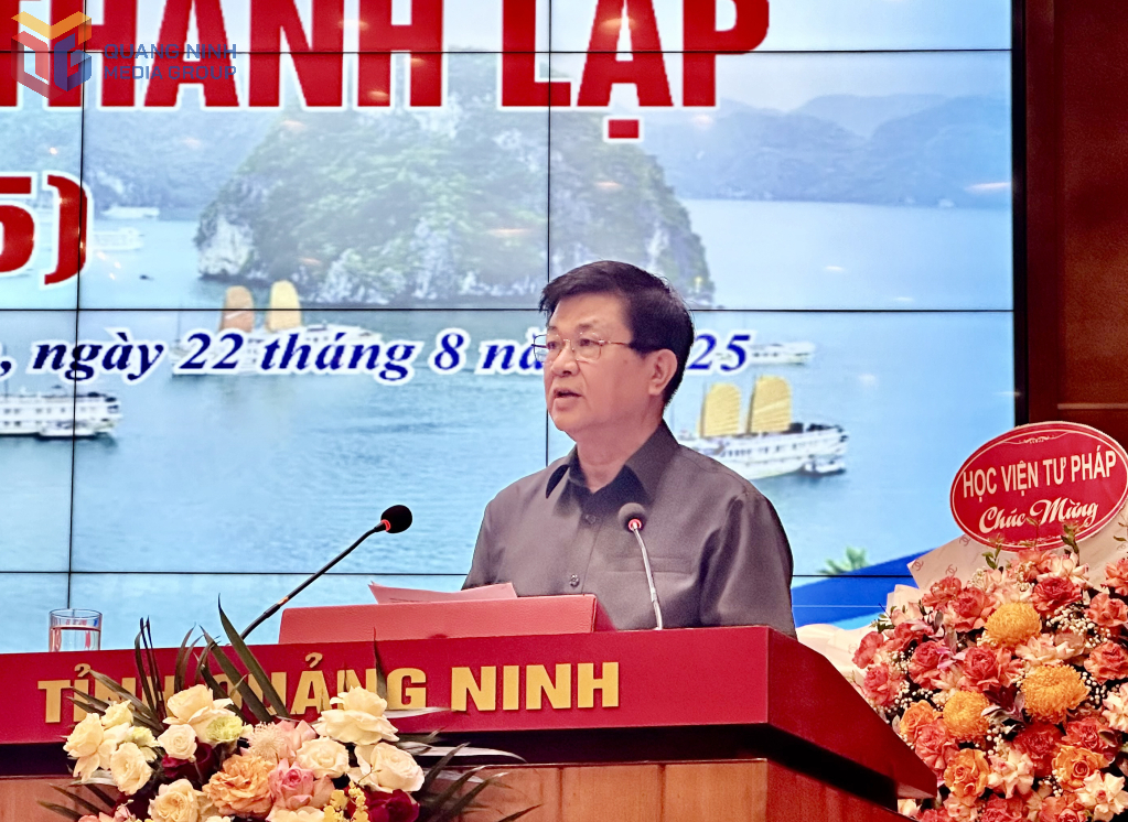 Luật sư, Tiến sĩ Đỗ Ngọc Thịnh, Chủ tịch Liên đoàn Luật sư Việt Nam phát biểu tại lễ kỷ niệm.