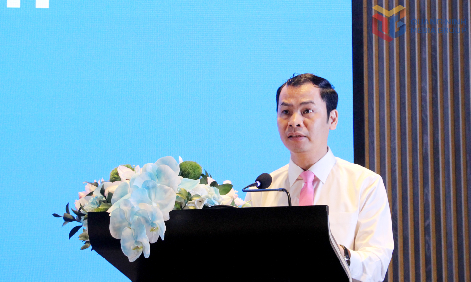 Đồng chí Phạm Hồng Biên, Giám đốc Sở Tài chính, phát biểu tại buổi gặp mặt.