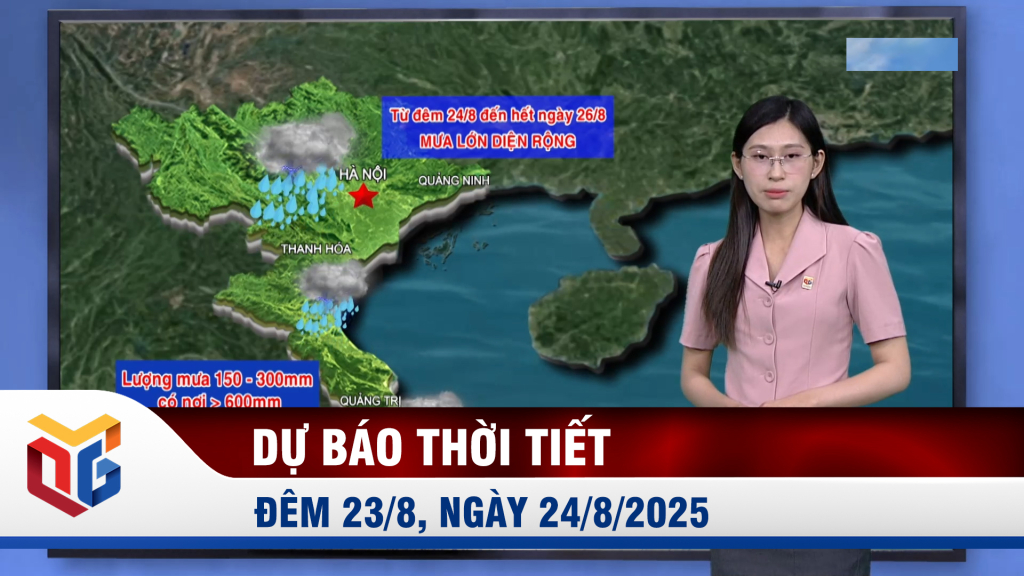 Dự báo thời tiết đêm 23/8, ngày 24/8/2025