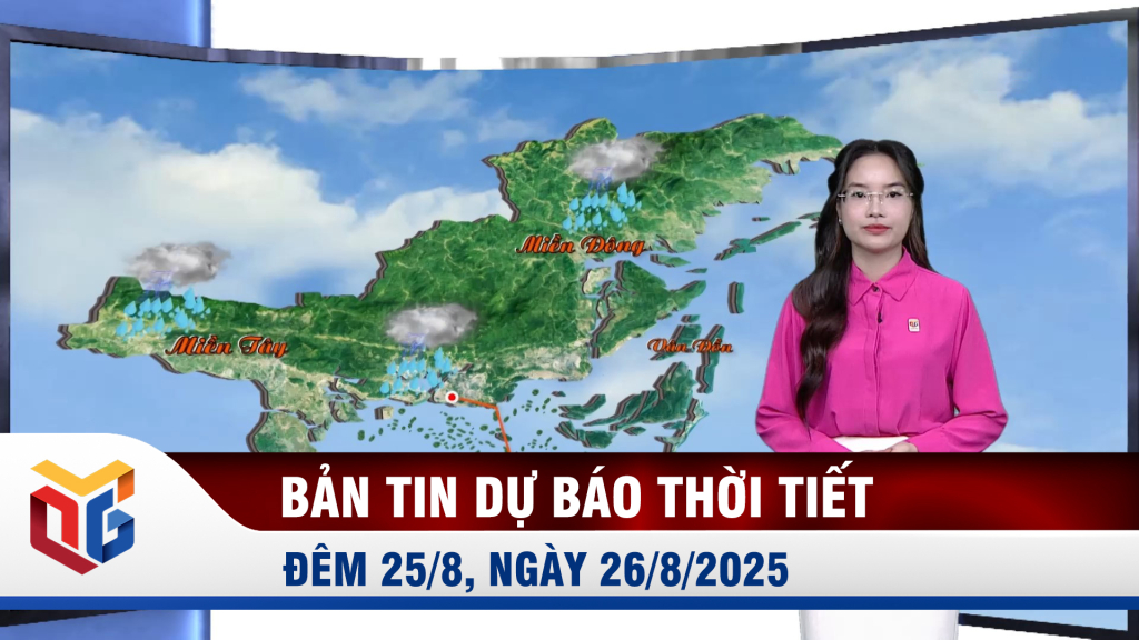 Dự báo thời tiết đêm 25, ngày 26/8/2025