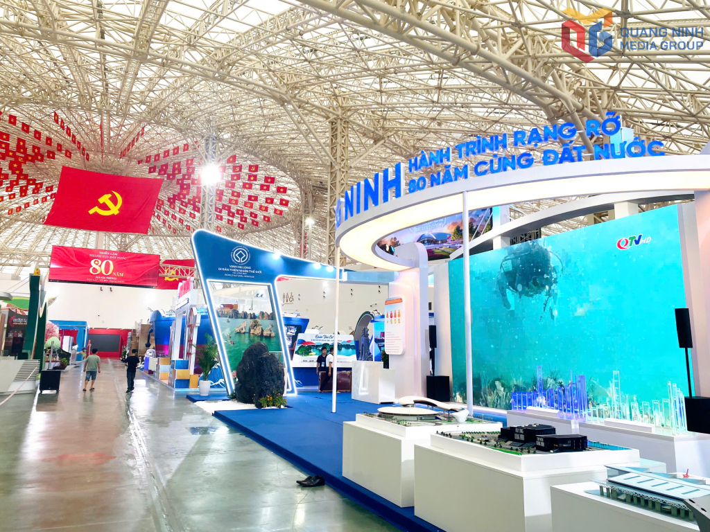 Không gian trưng bày của tỉnh Quảng Ninh tại Trung tâm Hội chợ - Triển lãm Quốc gia (Đông Anh, Hà Nội).