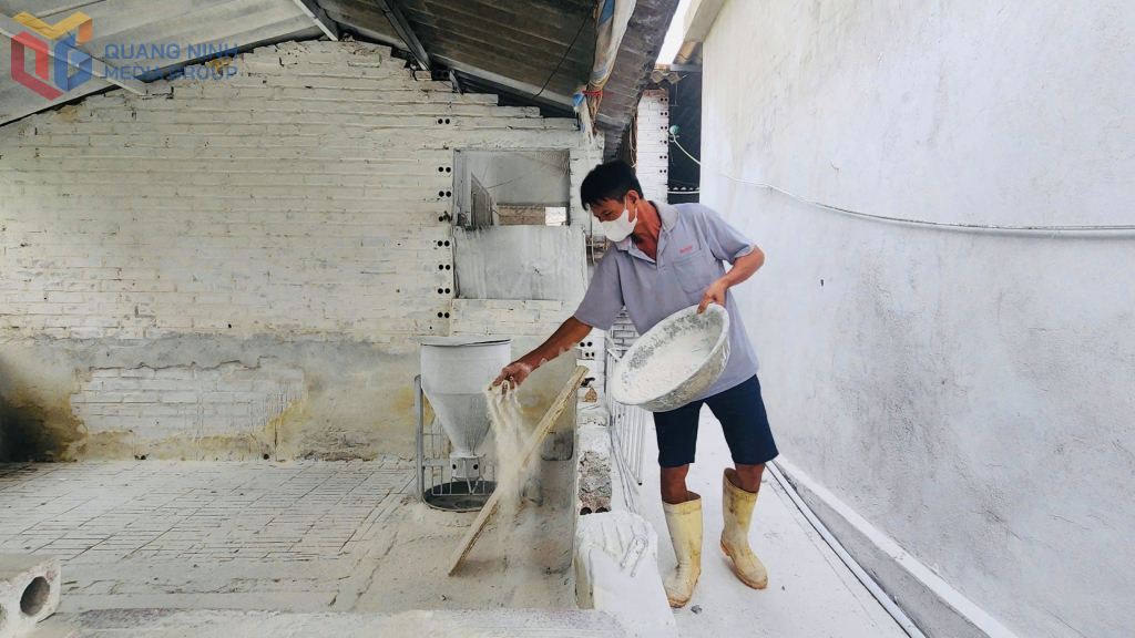 Ông Bùi Đăng Tiệp ,Thôn Trại Lốc, phường An Sinh khử khuẩn và để trống chuồng sau khi 250 con lợn bị dịch tả lợn Châu phi.