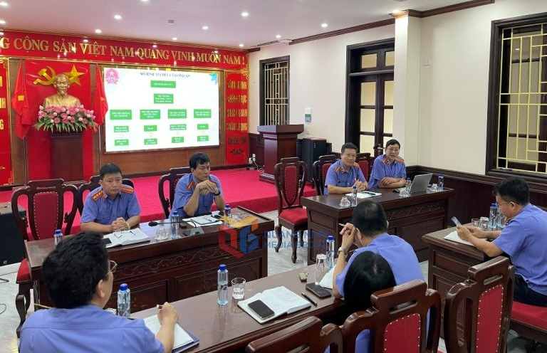 VKSND khu vực 2 họp triển khai phân công nhiệm vụ sau sắp xếp, tổ chức lại bộ máy, vận hành theo mô hình mới. Ảnh: Đơn vị cung cấp