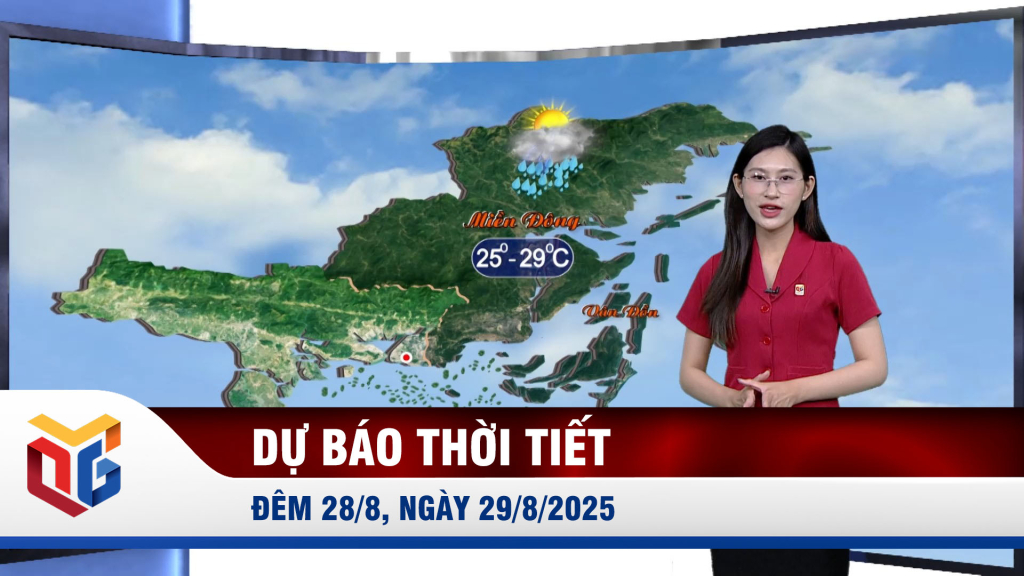 Dự báo thời tiết đêm 28/8, ngày 29/8/2025
