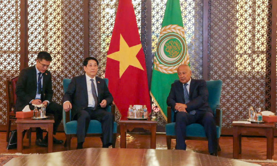 Chủ tịch nước Lương Cường gặp Tổng thư ký Liên đoàn Arab