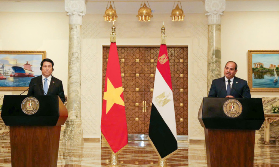 Chủ tịch nước Lương Cường và Tổng thống Ai Cập Abdel Fattah Al Sisi gặp gỡ báo chí