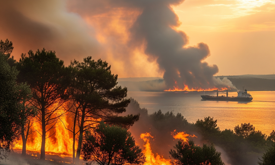 Thổ Nhĩ Kỳ: Giao thông qua eo biển Dardanelles gián đoạn do cháy rừng