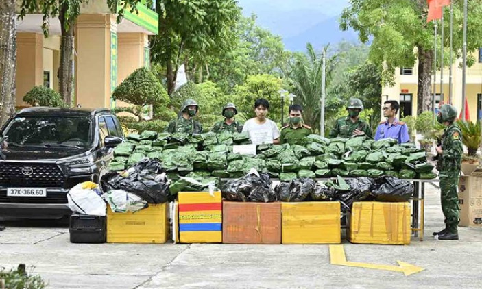 Bắt 1 đối tượng, thu giữ 240kg cần sa khô