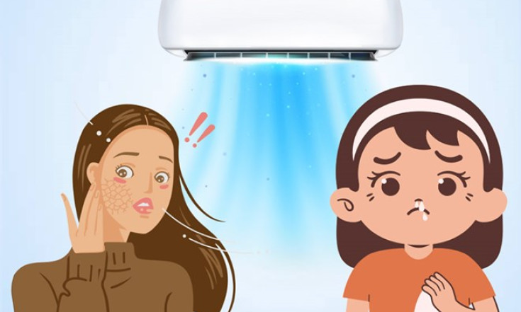 Ngồi trong phòng điều hòa cả ngày có thể làm khô da và xoang