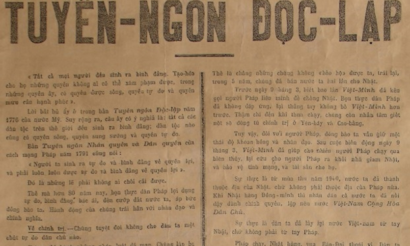 80 năm "Tuyên ngôn Độc lập" - Giá trị lịch sử và khát vọng thời đại