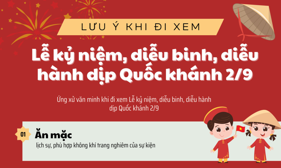 Lưu ý khi đi xem Lễ kỷ niệm, diễu binh, diễu hành dịp Quốc khánh 2/9